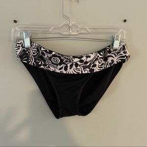 Lauren Ralph Lauren Fold-Over Wide-Band Shirred Hipster Swim Bottom Size 10